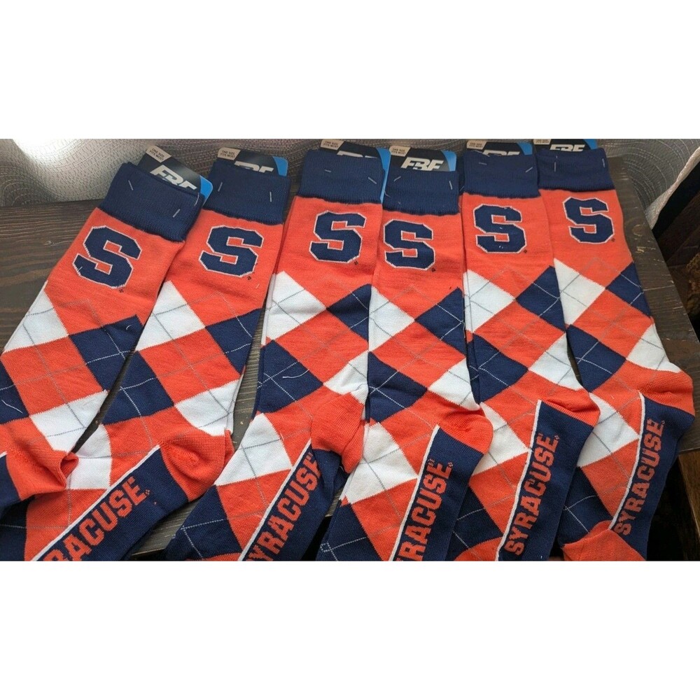 Syracuse Orange NCAA 6x Pairs of Crew Socks For Bare Feet One Size Fits Most NWT